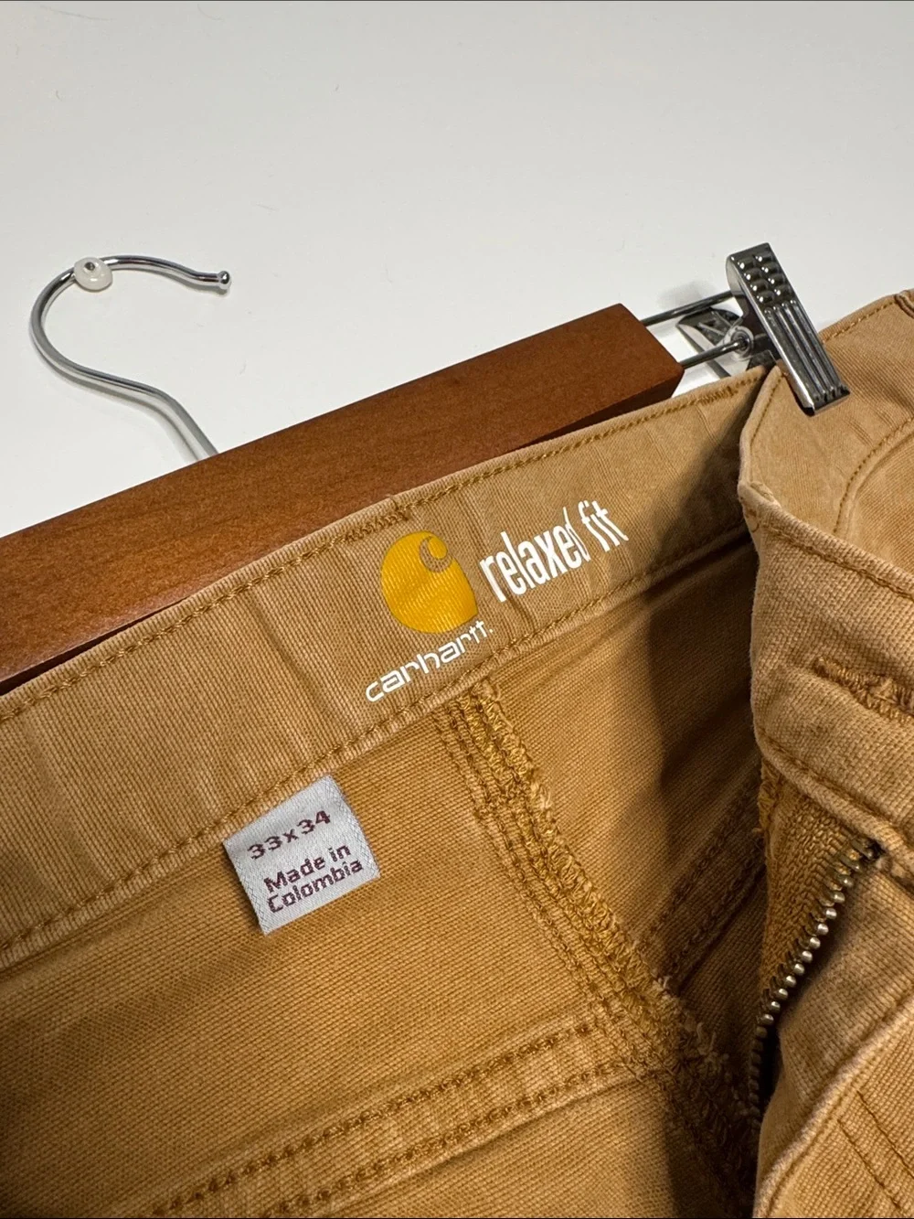Carhartt Tan Hickory Relaxed Fit Slim Work Pants - Picture 2 of 12